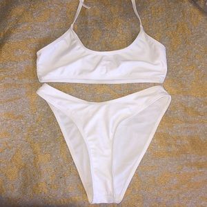 WHITE BATHING SUIT SET